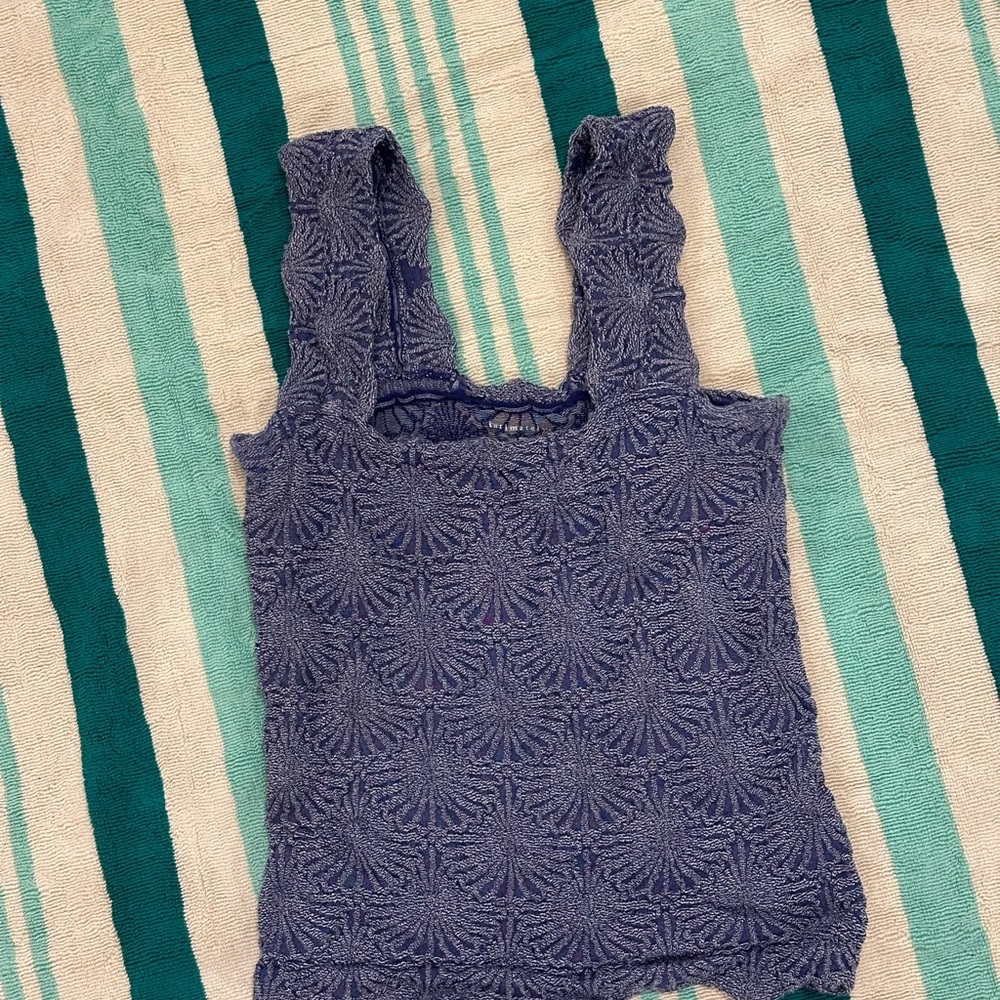 FREE PEOPLE Textured Floral Tank Top